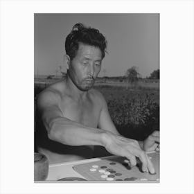 Twin Falls, Idaho, Fsa (Farm Security Administration) Farm Workers Camp, Japanese Farm Workers Play Game Of Canvas Print