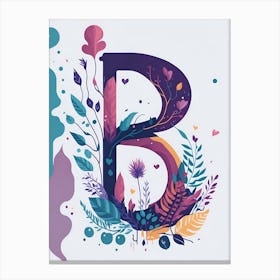 Colorful Letter B Illustration 64 Canvas Print