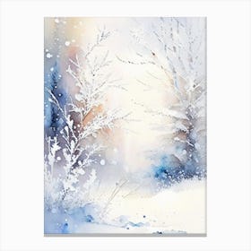 Winter Scenery, Snowflakes, Storybook Watercolours 1 Canvas Print
