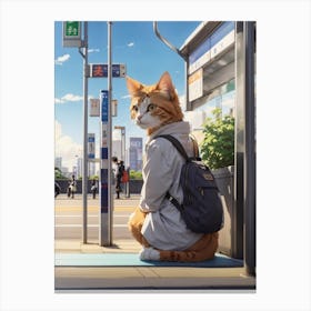 Cat On A Bus Canvas Print