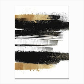 Black And Gold Brush Strokes 16 Canvas Print