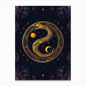 Occult Symbol Zodiac Canvas Print