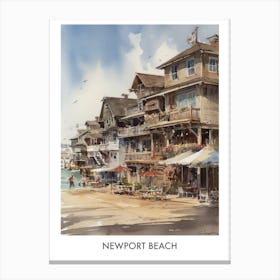 Newport Beach Watercolor 3travel Poster Canvas Print
