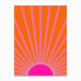 Sunshine Orange And Hot Pink Canvas Print