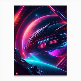 Space Neon Nights Space Canvas Print