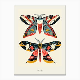 Colourful Insect Illustration Moth 34 Poster Canvas Print