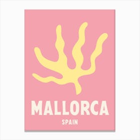 Mallorca, Spain, Graphic Style Poster 1 Canvas Print