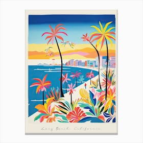Poster Of Long Beach, California, Matisse And Rousseau Style 4 Canvas Print
