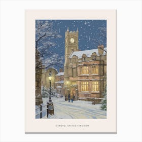 Vintage Winter Poster Oxford United Kingdom 1 Canvas Print