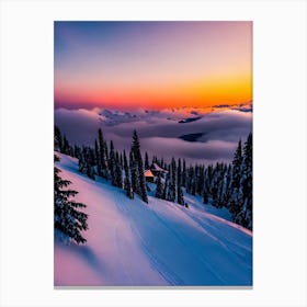 La Parva, Chile Sunrise Skiing Poster Canvas Print