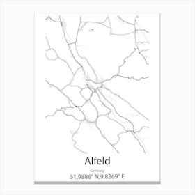 Alfeld,Germany Minimalist Map Canvas Print