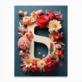 Letter S Made Of Flowers 1 Canvas Print