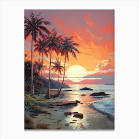 A Vibrant Painting Of Eagle Beach Aruba 1 Canvas Print