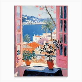 The Windowsill Of Dubrovnik   Croatia Snow Inspired By Matisse 4 Canvas Print