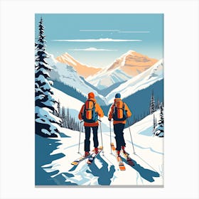 Banff Sunshine Village   Alberta Canada, Ski Resort Illustration 1 Canvas Print
