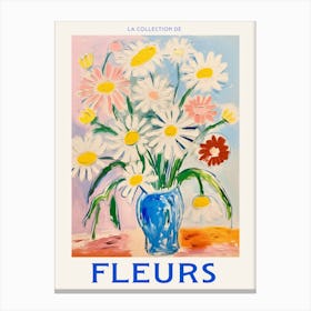 French Flower Poster Oxeye Daisy Canvas Print