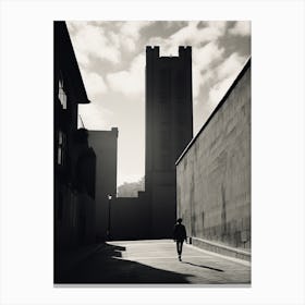 Lleida, Spain, Black And White Analogue Photography 1 Canvas Print
