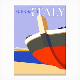 Italy Travel Poster, Karen Arnold Canvas Print