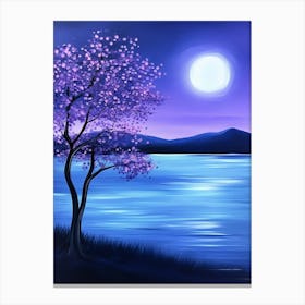 Moonlight Over Lake 1 Canvas Print