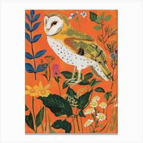 Spring Birds Owl 1 Canvas Print