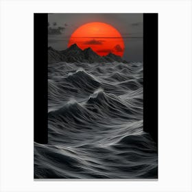 Sunset Over The Ocean 6 Canvas Print