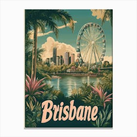 Aihrgdesign A Classic 1960s Travel Poster For Brisbane Showca F037627d 4d0f 4390 9070 678096c2ad03 2 Canvas Print