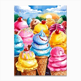 Ice Cream Cones Canvas Print