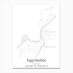 Egg Buckland,United Kingdom Minimalist Map Canvas Print