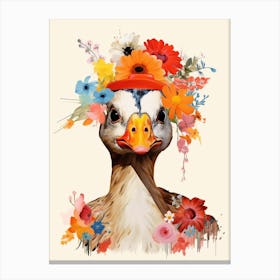 Bird With A Flower Crown Duck 4 Canvas Print