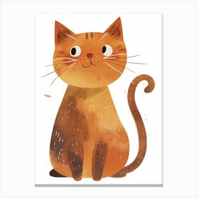 Khao Manee Cat Clipart Illustration 3 Canvas Print