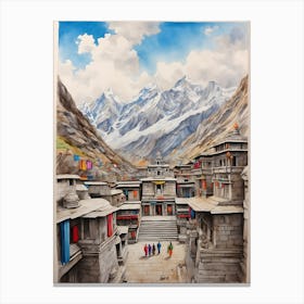 Nepali Village 1 Canvas Print
