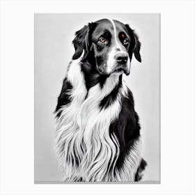 Gordon Setter B&W Pencil dog Canvas Print