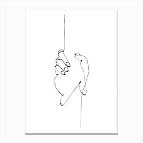 Line Art Helping Hands Canvas Print