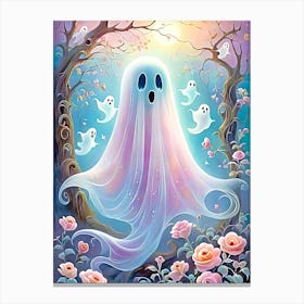 Ghost in the flower forest Canvas Print