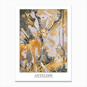 Antelope Precisionist Illustration 4 Poster Canvas Print