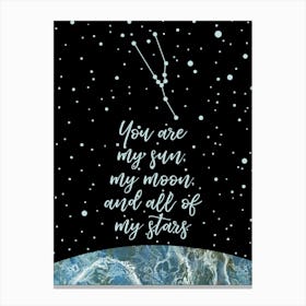 Love Art with Taurus Constellation Canvas Print