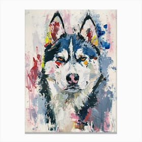 Siberian Husky Acrylic Painting 10 Canvas Print