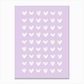 Scribble Hearts - Lilac Canvas Print