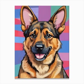 Portrait Of A German Shepherd Canvas Print