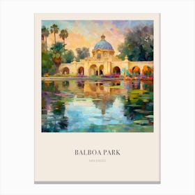 Balboa Park San Diego 7 Vintage Cezanne Inspired Poster Canvas Print