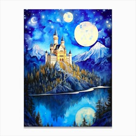 Castle In The Moonlight Canvas Print