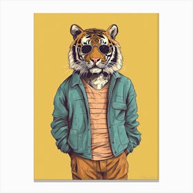 Tiger Illustrations Wearing A Romper 3 Canvas Print