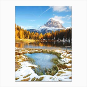 Dolomite Mountains In Winter Canvas Print