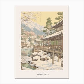 Vintage Winter Poster Nagano Japan 1 Canvas Print