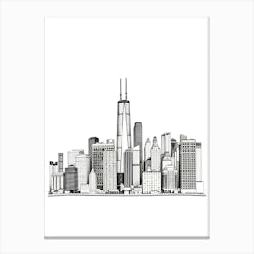 Cityscape Drawing Canvas Print