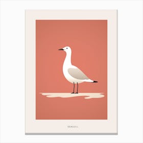 Minimalist Seagull 3 Bird Poster Canvas Print