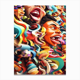 Doo Wop Wall - Abstract People Canvas Print