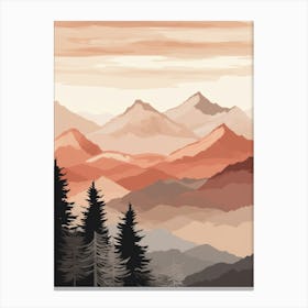 Mountain Landscape Painting Canvas Print