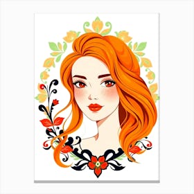 Portrait Of A Girl With Red Hair Canvas Print