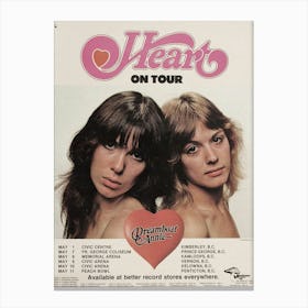 Heart On Tour Reproduction Concert Poster Canvas Print